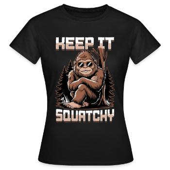 Bigfoot Sasquatch - Frauen T-Shirt - Schwarz - Vorne - AI Model Female 172 dark (172cm)