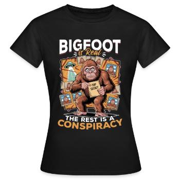 Bigfoot Sasquatch - Frauen T-Shirt - Schwarz - Vorne - AI Model Female 172 dark (172cm)