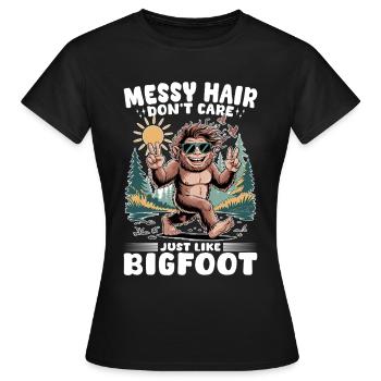 Bigfoot Sasquatch - Frauen T-Shirt - Schwarz - Vorne - AI Model Female 172 dark (172cm)