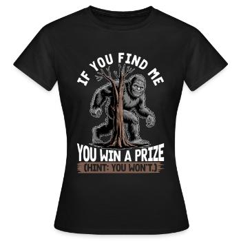 Bigfoot Sasquatch - Frauen T-Shirt - Schwarz - Vorne - AI Model Female 172 dark (172cm)