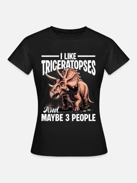 Dinosaur Triceratops Prehistoric - Frauen T-Shirt - Schwarz