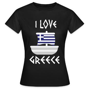 Grèce - T-shirt Femme - noir - Devant - AI Model Female 172 dark (172cm)