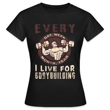 body building - Women's T-Shirt - black - Front - AI Model Female 172 dark (172cm)