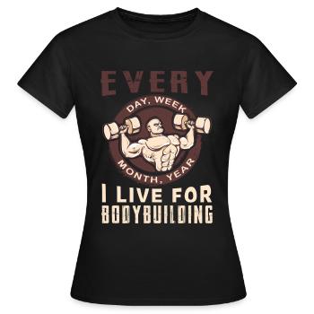 body building - Women's T-Shirt - black - Front - AI Model Female 172 dark (172cm)