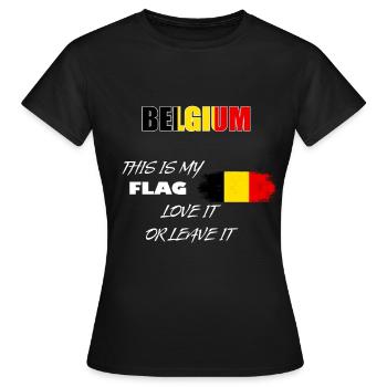 belgique - T-shirt Femme - noir - Devant - AI Model Female 172 dark (172cm)