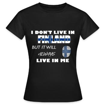 finland - Women's T-Shirt - black - Front - AI Model Female 172 dark (172cm)