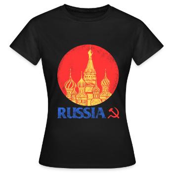 Russia - Women's T-Shirt - black - Front - AI Model Female 172 dark (172cm)