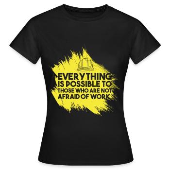 travailleur de la construction - T-shirt Femme - noir - Devant - AI Model Female 172 dark (172cm)