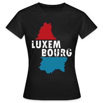 Luxembourg - T-shirt Femme - noir - Devant - AI Model Female 172 dark (172cm)