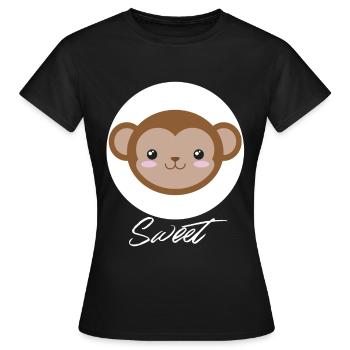 singe - T-shirt Femme - noir - Devant - AI Model Female 172 dark (172cm)