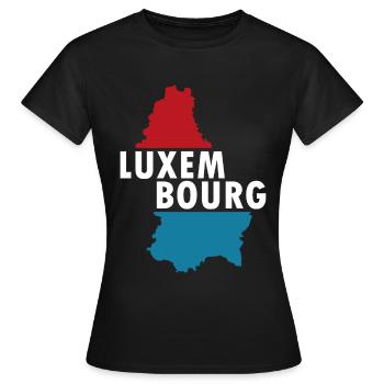 Luxembourg - T-shirt Femme - noir - Devant - AI Model Female 172 dark (172cm)