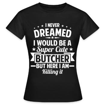 Metzger - Frauen T-Shirt - Schwarz - Vorne - AI Model Female 172 dark (172cm)