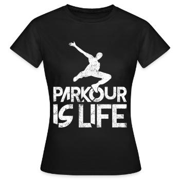 parkour - Frauen T-Shirt - Schwarz - Vorne - AI Model Female 172 dark (172cm)