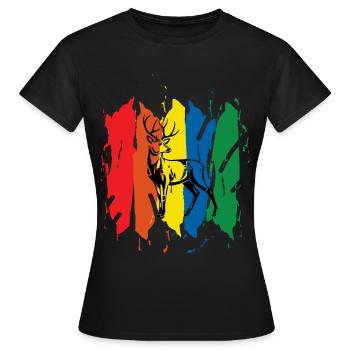 Reh Hirsch - Frauen T-Shirt - Schwarz - Vorne - AI Model Female 172 dark (172cm)