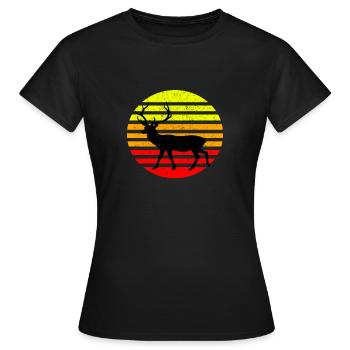 Reh Hirsch - Frauen T-Shirt - Schwarz - Vorne - AI Model Female 172 dark (172cm)