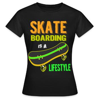 Skateboard skate, skateboard, skateboarder, - T-shirt Femme - noir - Devant - AI Model Female 172 dark (172cm)