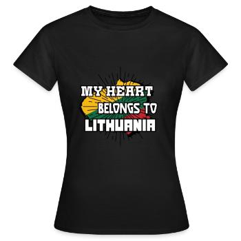 Lituanie UE - T-shirt Femme - noir - Devant - AI Model Female 172 dark (172cm)