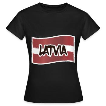 Lettonie - T-shirt Femme - noir - Devant - AI Model Female 172 dark (172cm)