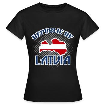Lettonie UE - T-shirt Femme - noir - Devant - AI Model Female 172 dark (172cm)