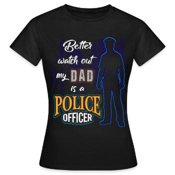 police - T-shirt Femme - noir - Devant - AI Model Female 172 dark (172cm)