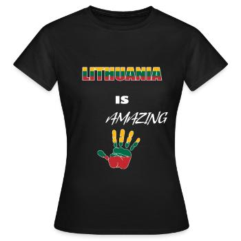 Lituanie - T-shirt Femme - noir - Devant - AI Model Female 172 dark (172cm)