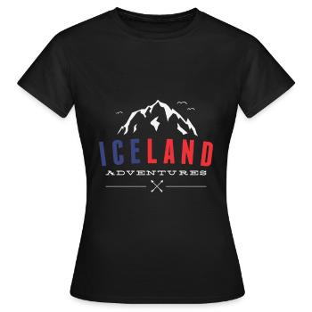 Islande - T-shirt Femme - noir - Devant - AI Model Female 172 dark (172cm)
