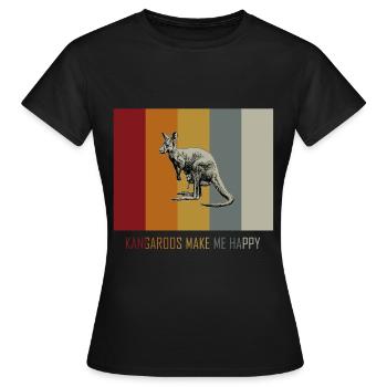 Kangourou rétro vintage - T-shirt Femme - noir - Devant - AI Model Female 172 dark (172cm)