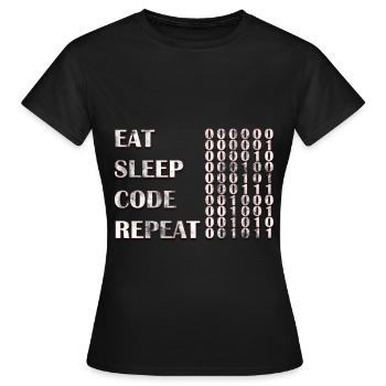 computer programmer - Women's T-Shirt - black - Front - AI Model Female 172 dark (172cm)