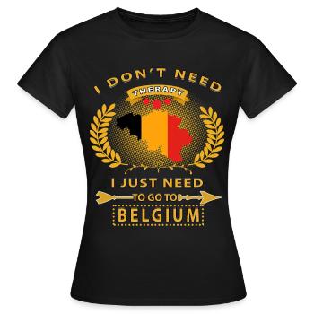 Belgique - T-shirt Femme - noir - Devant - AI Model Female 172 dark (172cm)