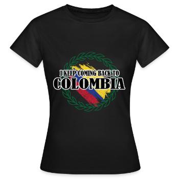 Kolumbien - Frauen T-Shirt - Schwarz - Vorne - AI Model Female 172 dark (172cm)