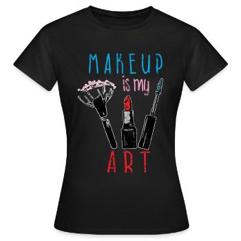 Artiste de maquillage - T-shirt Femme - noir - Devant - AI Model Female 172 dark (172cm)