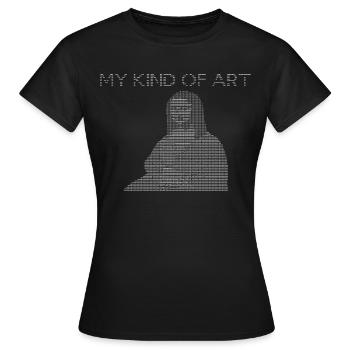 Mona Lisa ASCII - T-shirt Femme - noir - Devant - AI Model Female 172 dark (172cm)