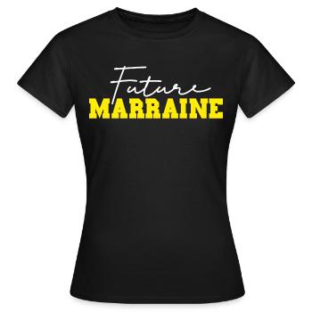 Ma Future Marraine Idée Cadeau Annonce Grosse - T-shirt Femme - noir - Devant - AI Model Female 172 dark (172cm)
