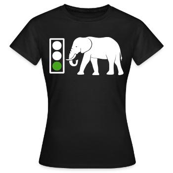 African elephant tusk zoo red fire - Women's T-Shirt - black - Front - AI Model Female 172 dark (172cm)