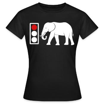 African elephant tusk zoo red fire - Women's T-Shirt - black - Front - AI Model Female 172 dark (172cm)