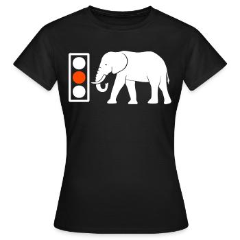 African elephant tusk zoo red fire - Women's T-Shirt - black - Front - AI Model Female 172 dark (172cm)