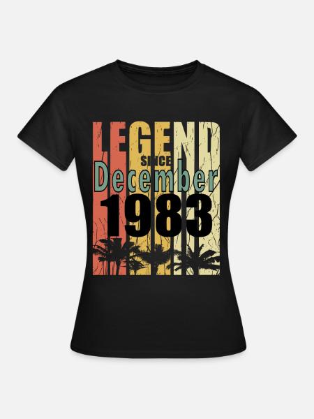 1983 geboren Im Dezember Retro Geschenkidee - Frauen T-Shirt - Schwarz