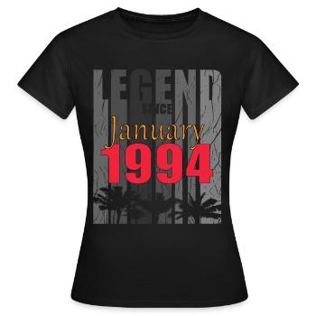 Vintage Geschenkidee geboren Januar 1994 - Frauen T-Shirt - Schwarz - Vorne - AI Model Female 172 dark (172cm)