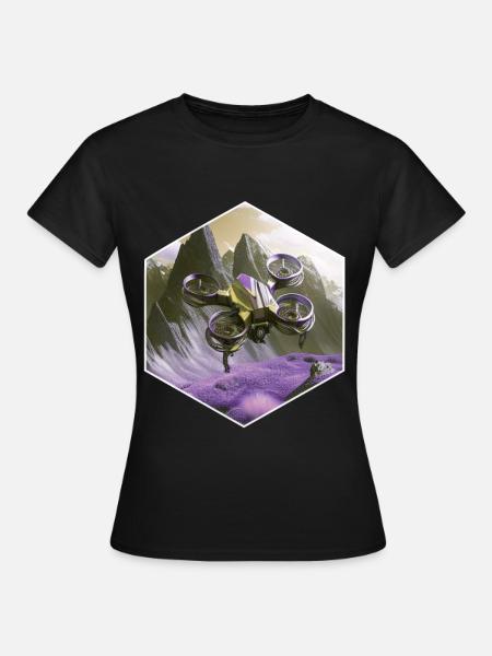 Dronenpilot Quadrocopter fliegen - Frauen T-Shirt - Schwarz