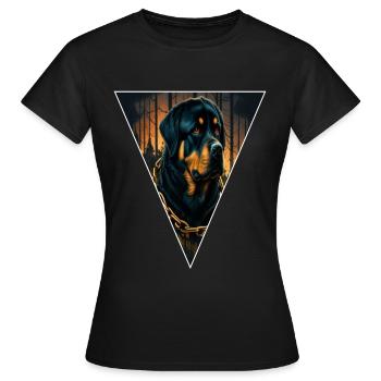 Rottweiler,Hundekopf,Hundesport - Frauen T-Shirt - Schwarz - Vorne - AI Model Female 172 dark (172cm)