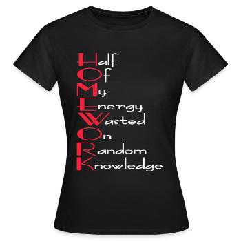 L’école et l’ironie. Un mélange dangereux ! - T-shirt Femme - noir - Devant - AI Model Female 172 dark (172cm)