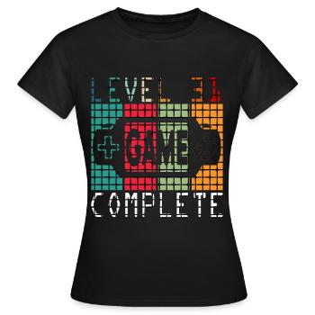 Niveau 31 Déverrouillé - T-shirt Femme - noir - Devant - AI Model Female 172 dark (172cm)