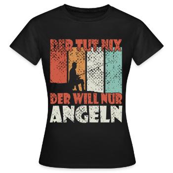 Angeln Fisch Lustig Angler Geschenk - Frauen T-Shirt - Schwarz - Vorne - AI Model Female 172 dark (172cm)