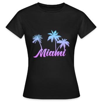 Miami Beach - T-shirt Femme - noir - Devant - AI Model Female 172 dark (172cm)