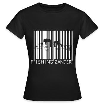 Zander - Zanderangeln - Frauen T-Shirt - Schwarz - Vorne - AI Model Female 172 dark (172cm)
