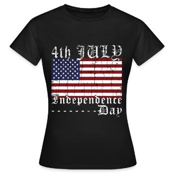 Independence Day , American holiday - Women's T-Shirt - black - Front - AI Model Female 172 dark (172cm)