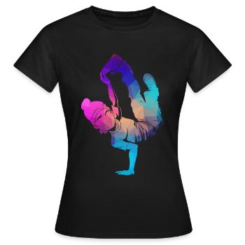 Breakdance B-Boy Breaker Breakdancer B-Girl HipHop - T-shirt Femme - noir - Devant - AI Model Female 172 dark (172cm)