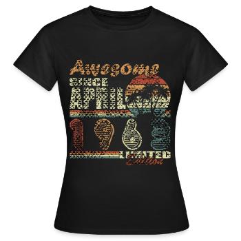 Avril 1963 Anniversaire Avril 1963 Avril - T-shirt Femme - noir - Devant - AI Model Female 172 dark (172cm)
