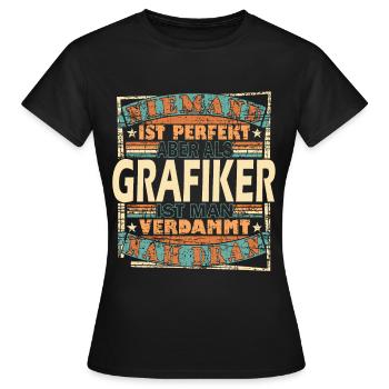 Grafik-Designer – Grafiker Mediengestalter - Frauen T-Shirt - Schwarz - Vorne - AI Model Female 172 dark (172cm)