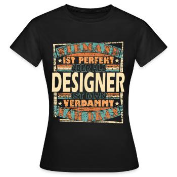 Grafik Designer Grafiker Mediengestalter - Frauen T-Shirt - Schwarz - Vorne - AI Model Female 172 dark (172cm)